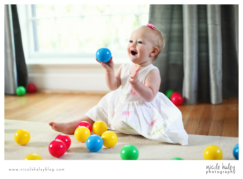 Michigan Wedding Photographer, Michigan Portrait Photographer, Elle, baby with balls