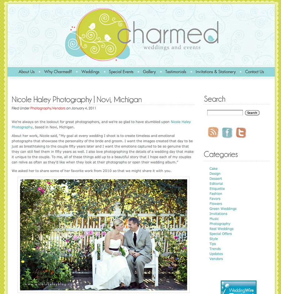 charmed Charmed Weddings and Events, Nicole Haley Photography Feature