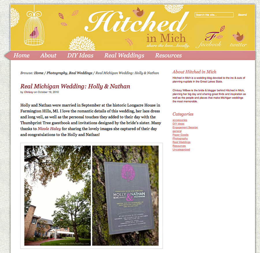 hitched in mich Hitched In Mich | Nicole Haley Photography Feature