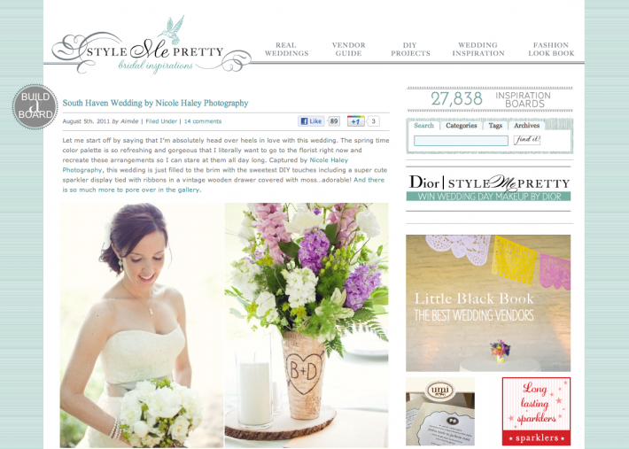 Style Me Pretty wedding blog, Nicole Haley Photography