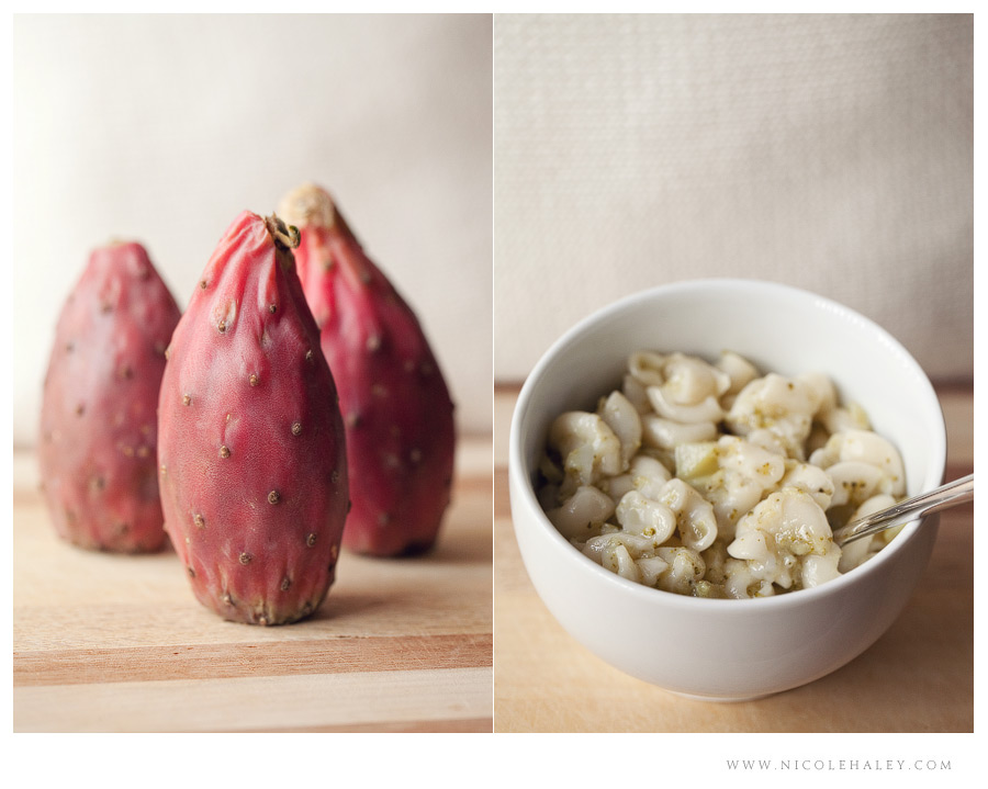 pasta with broccoli & cactus pears - nicole haley photography