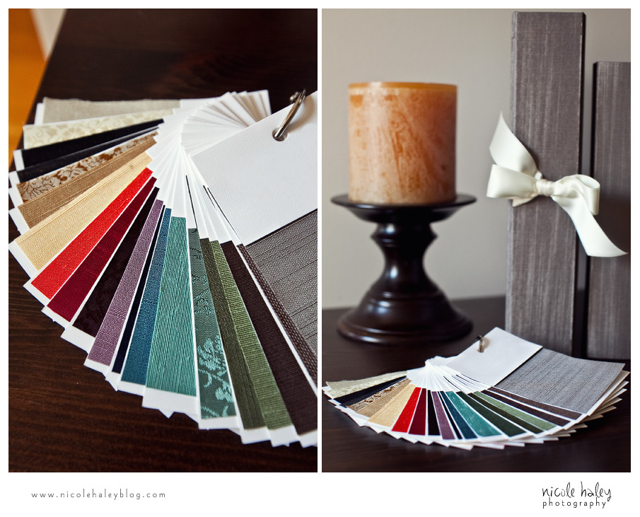 nicole haley photography, michigan wedding photography, deluxe wedding album, japanese bookcloth, handmade wedding album