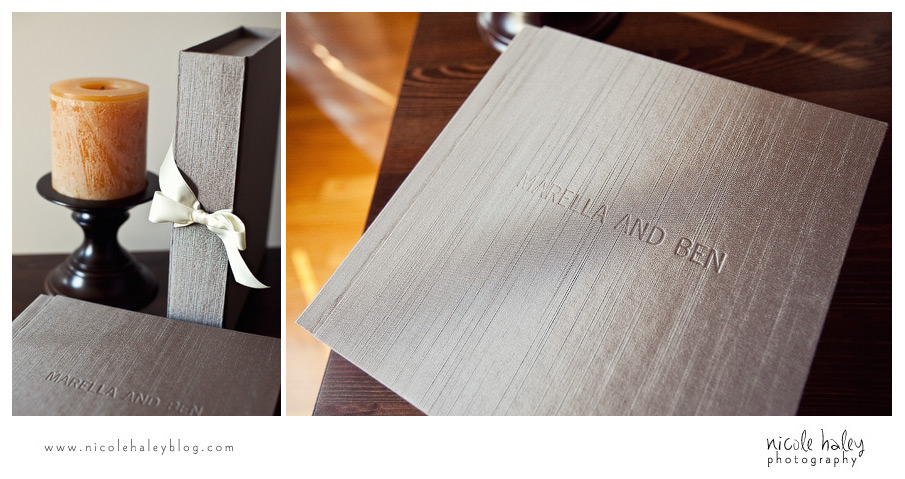 nicole haley photography, michigan wedding photography, deluxe wedding album, japanese bookcloth, handmade wedding album