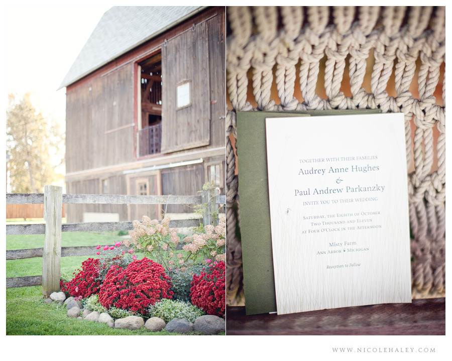 misty farm wedding, ann arbor wedding photographer, michigan fall wedding