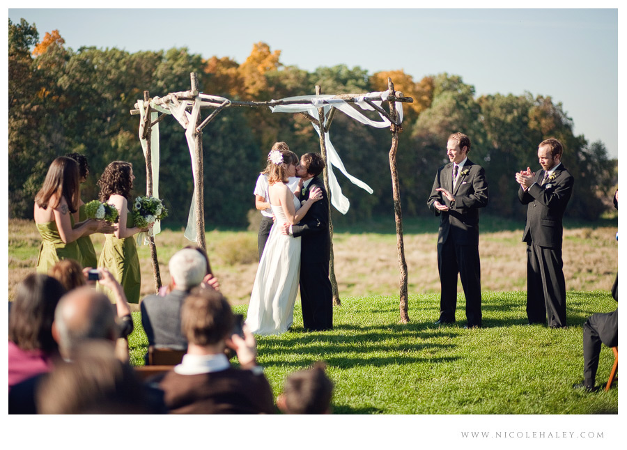 misty farm wedding, ann arbor wedding photographer, michigan fall wedding